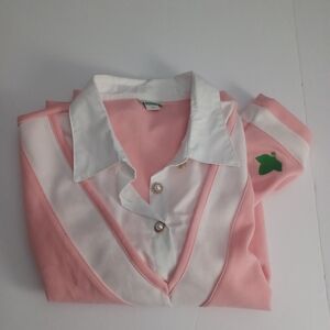 Alpha Kappa Alpha Pink IvyStoreHouse Preppy Top Blouse Sz XXL